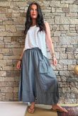 Arbi Gingham Pocket Culotte Pant Navy